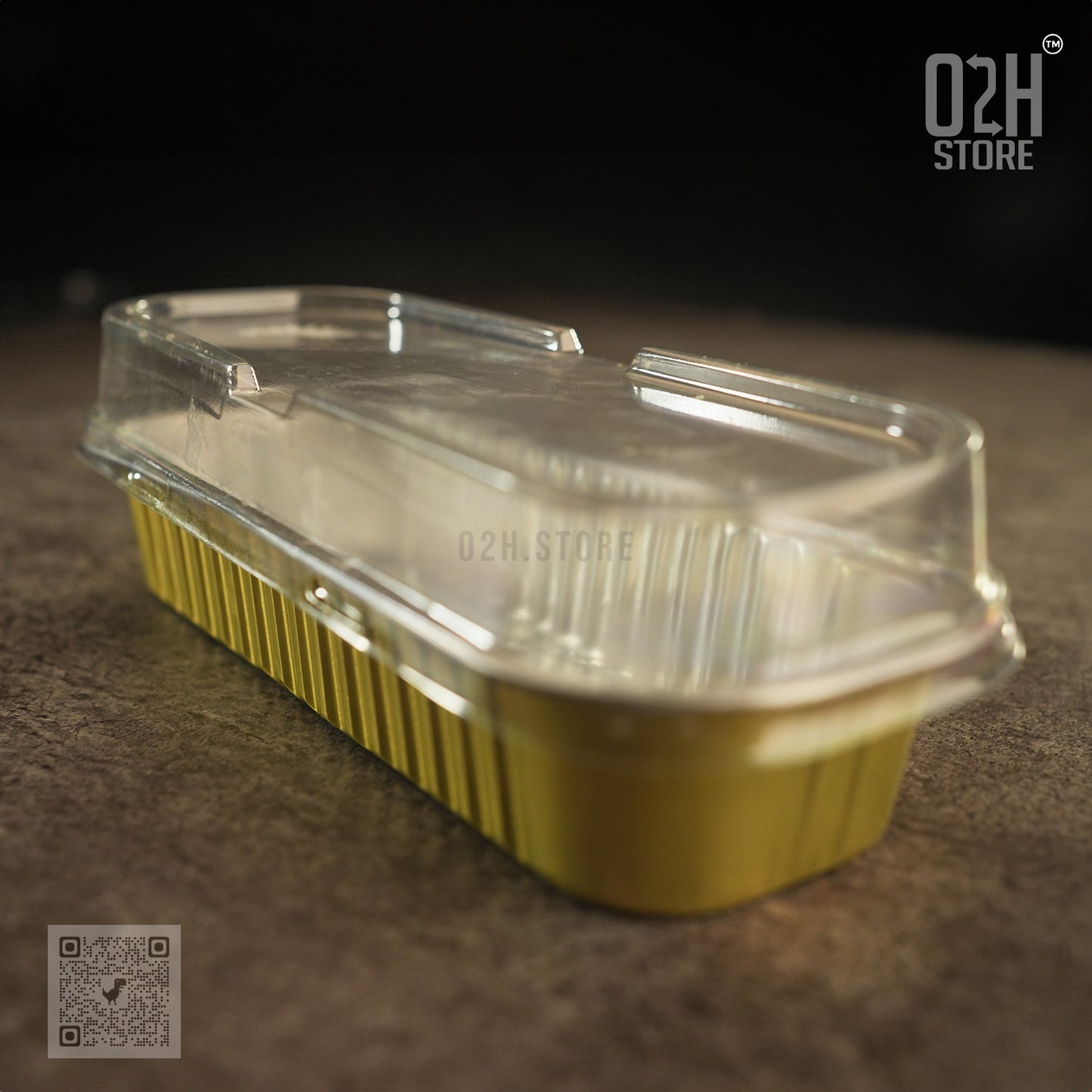 200 ml Boat-Shaped Gold Base Aluminium Containers with Lid