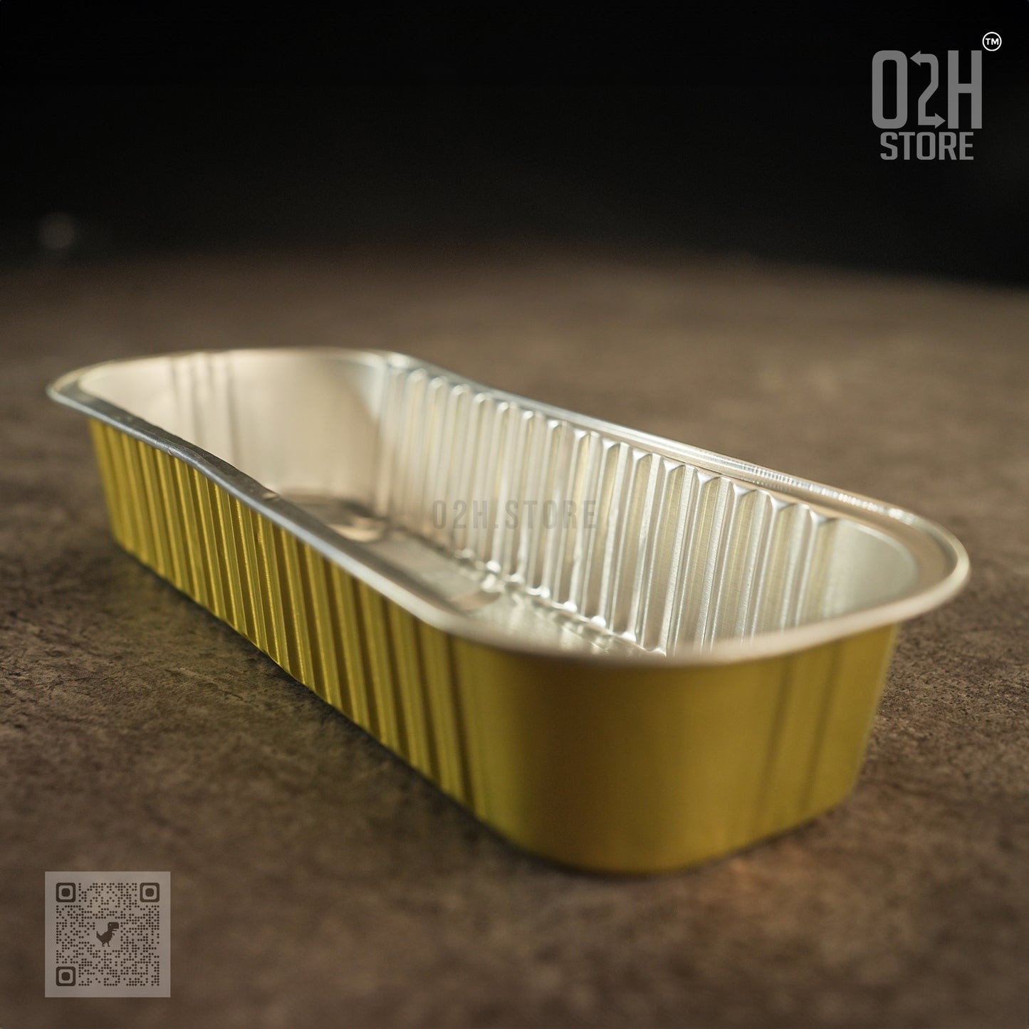200 ml Boat-Shaped Gold Base Aluminium Containers with Lid