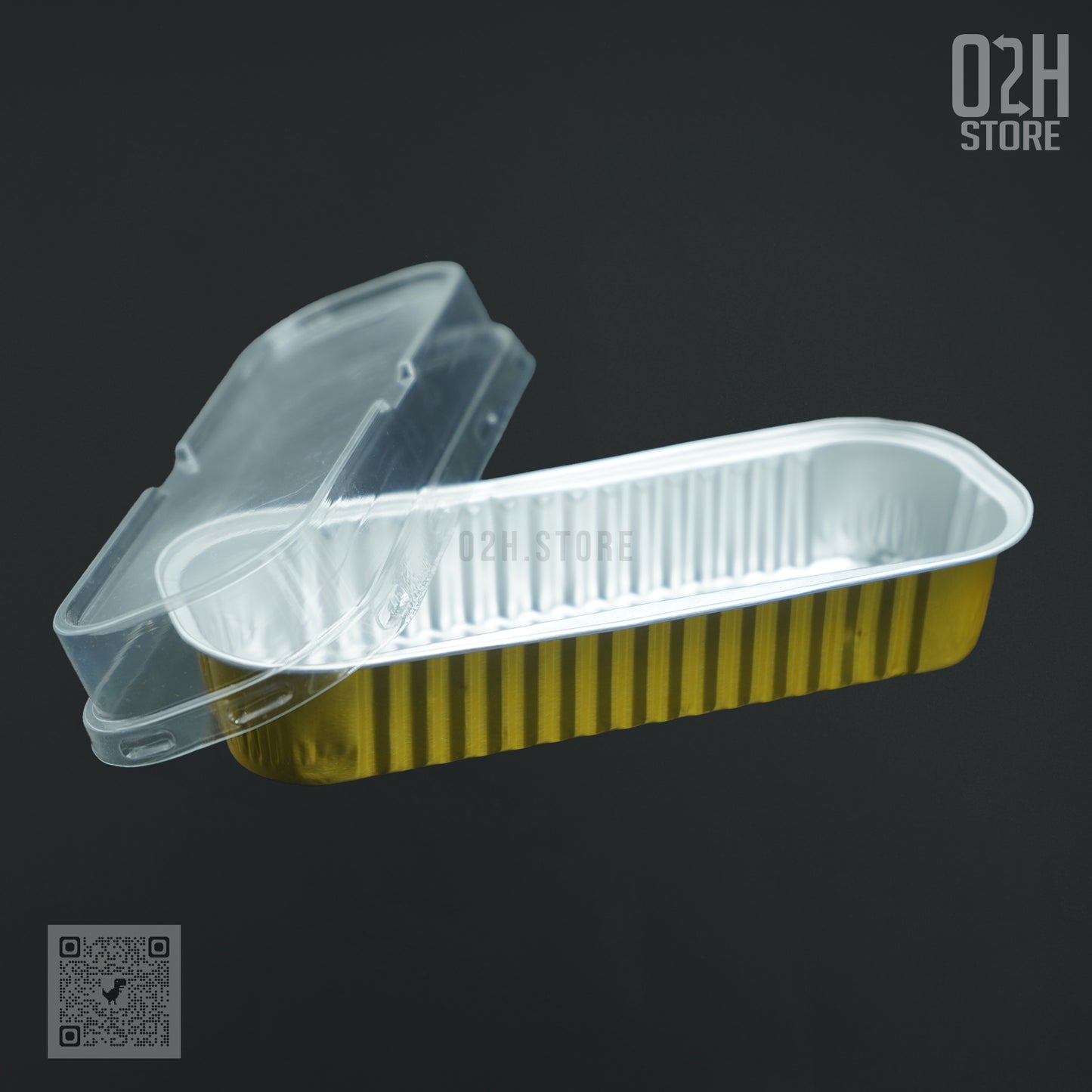 200 ml Boat-Shaped Gold Base Aluminium Containers with Lid
