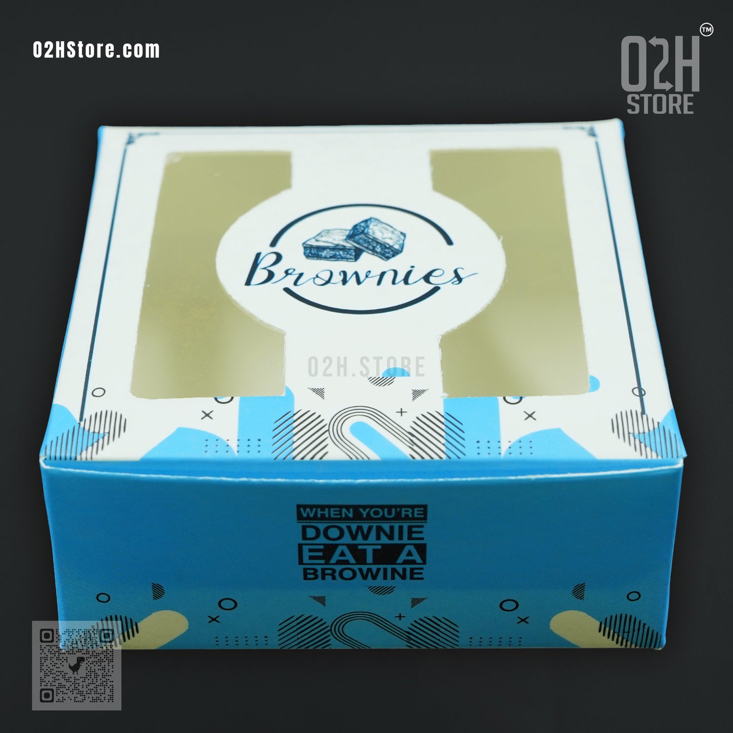 Premium Brownie Box Blue ( L:9, W:9, H:4 cm )