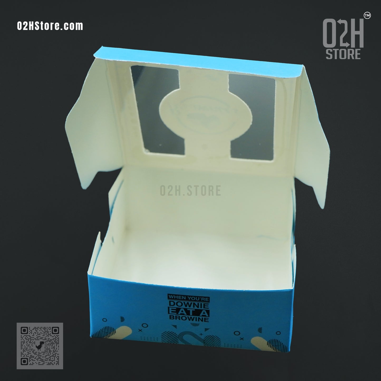 Premium Brownie Box Blue ( L:9, W:9, H:4 cm )