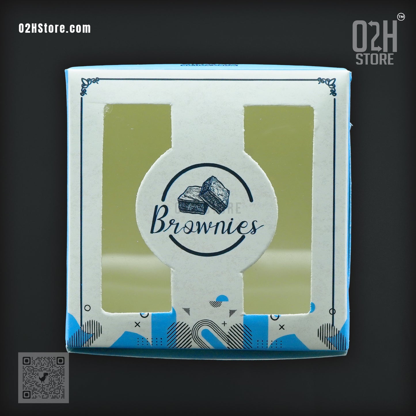 Premium Brownie Box Blue ( L:9, W:9, H:4 cm )