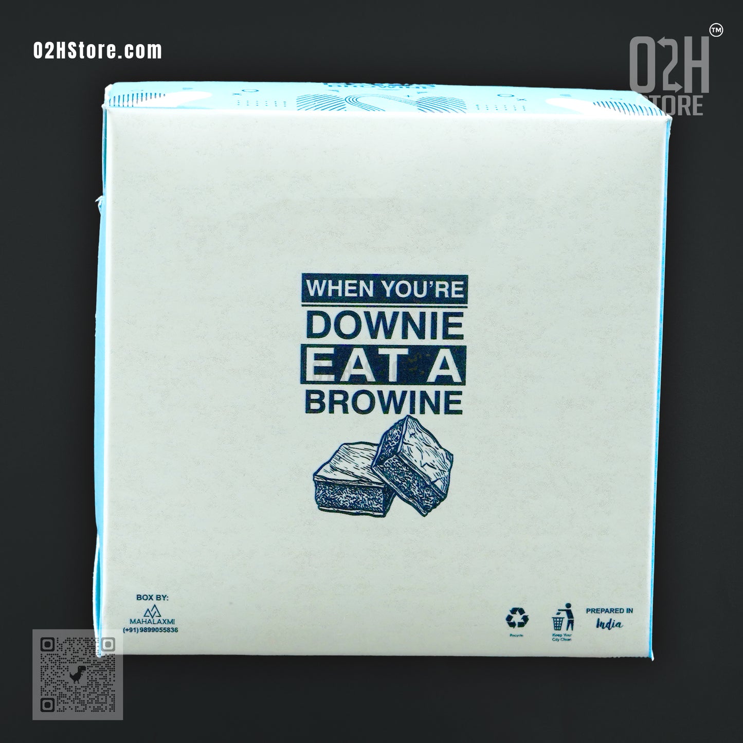 Premium Brownie Box Blue ( L:9, W:9, H:4 cm )