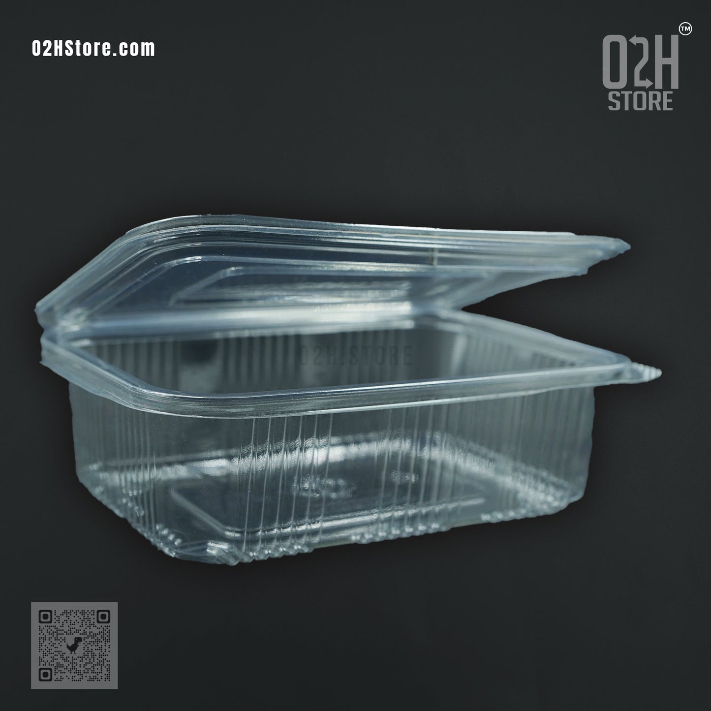 Sample: 750ml Transparent Flat Hinged Box (2 Pcs)