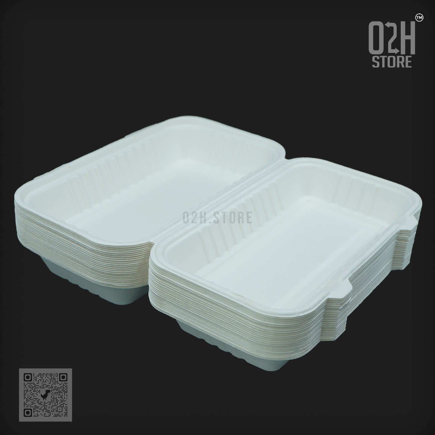 750ml White Disposable Bento Lunch Box (9*6)