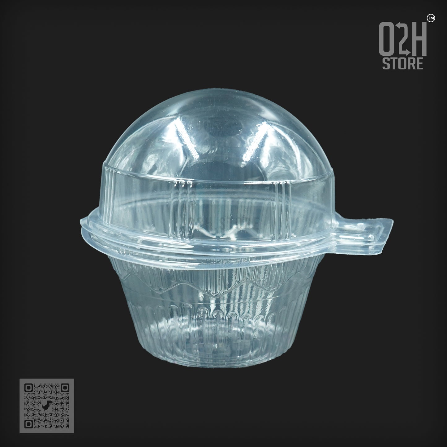 Single Muffin Clear Hinged Packaging Box
