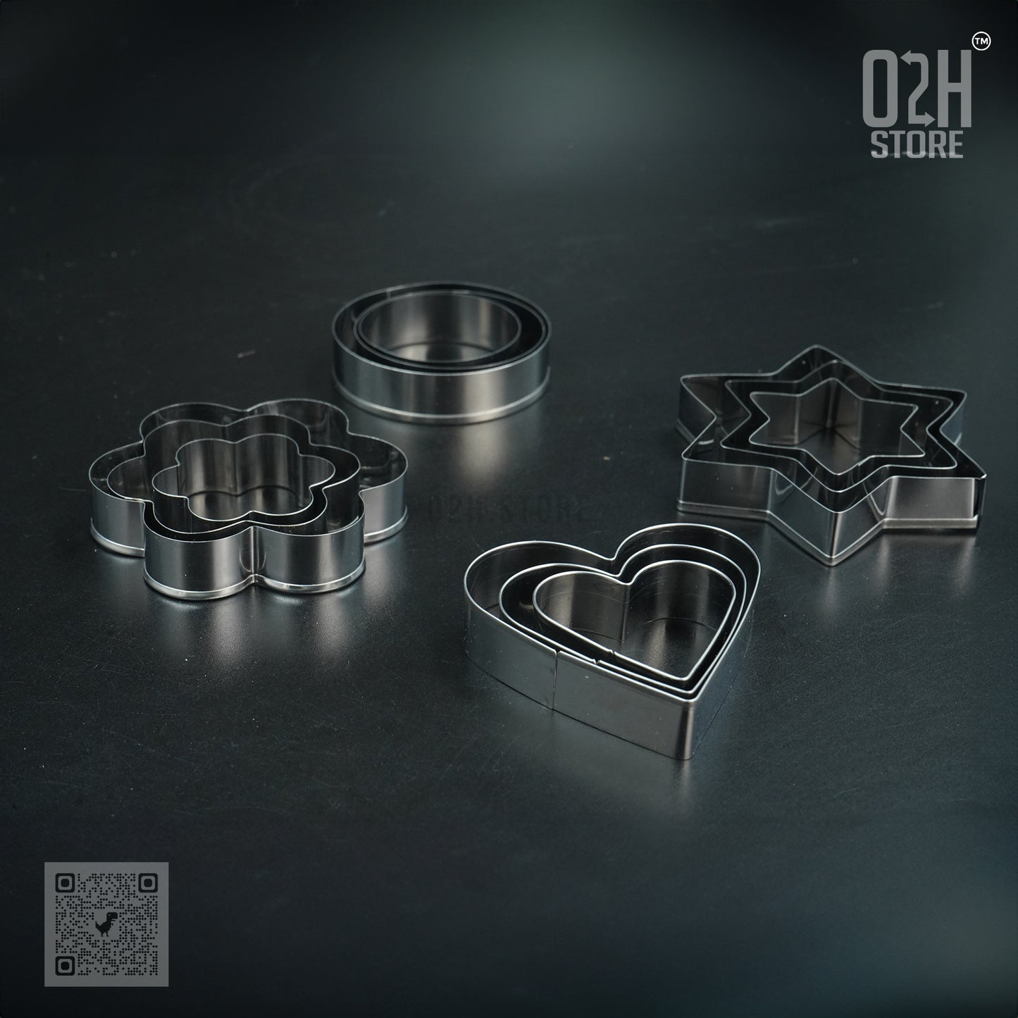 Steel Cookie Cutters β Round, Heart, Star, Flower