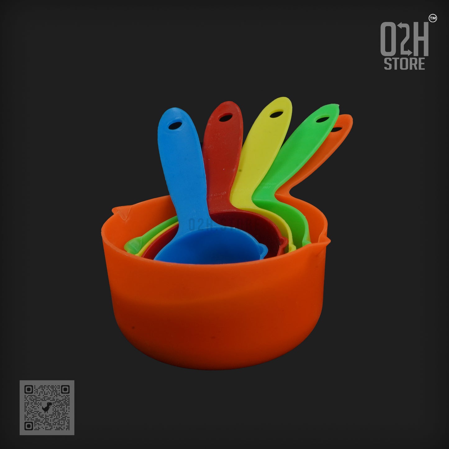 Set of 5 Plastic Measuring Cups β Multi-Color