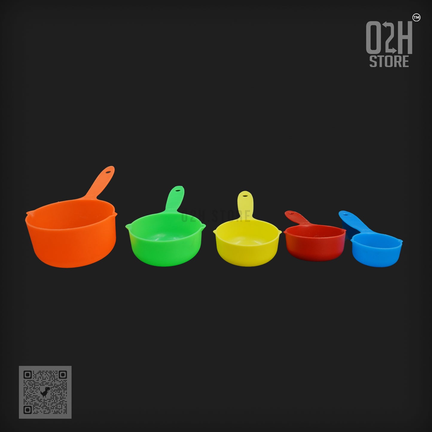 Set of 5 Plastic Measuring Cups β Multi-Color