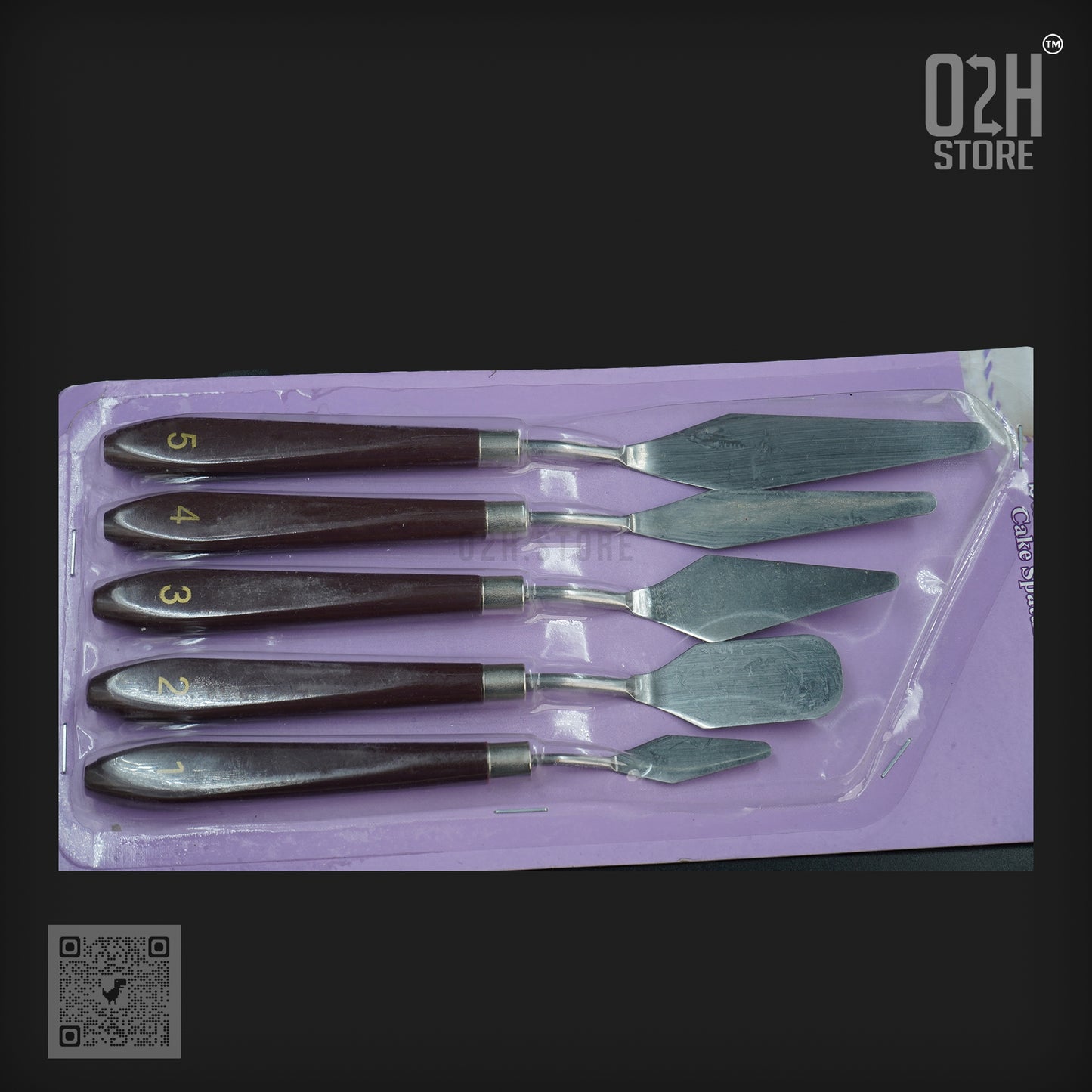 Set of 5 Palette Knives β Steel & Brown Handle
