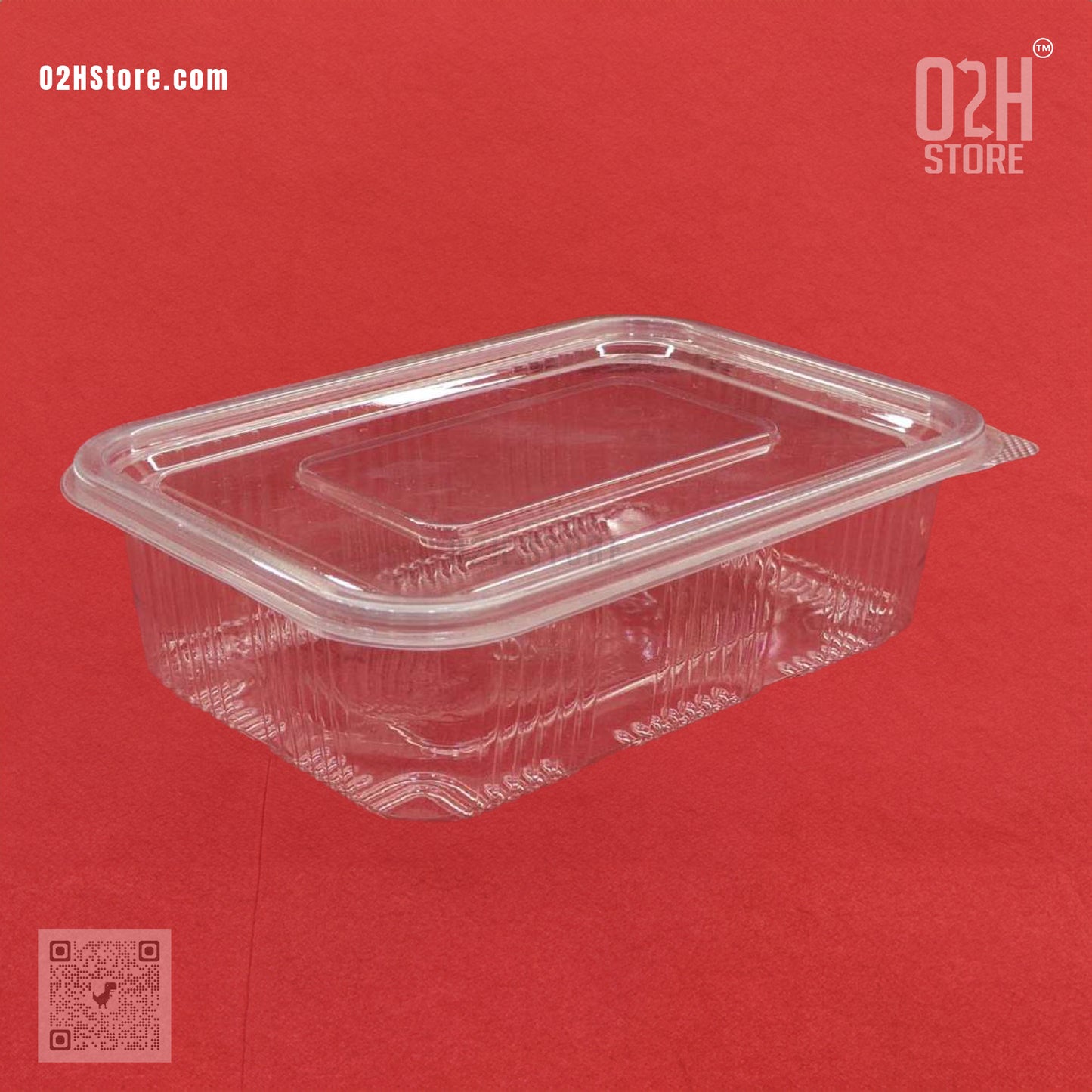 Sample: 750ml Transparent Flat Hinged Box (2 Pcs)