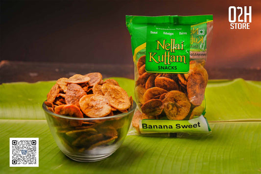 Banana Chips Sweet (இனிப்பு நேந்திரம் சிப்ஸ்) - 100 Grams | Nellai Kuttam Snacks