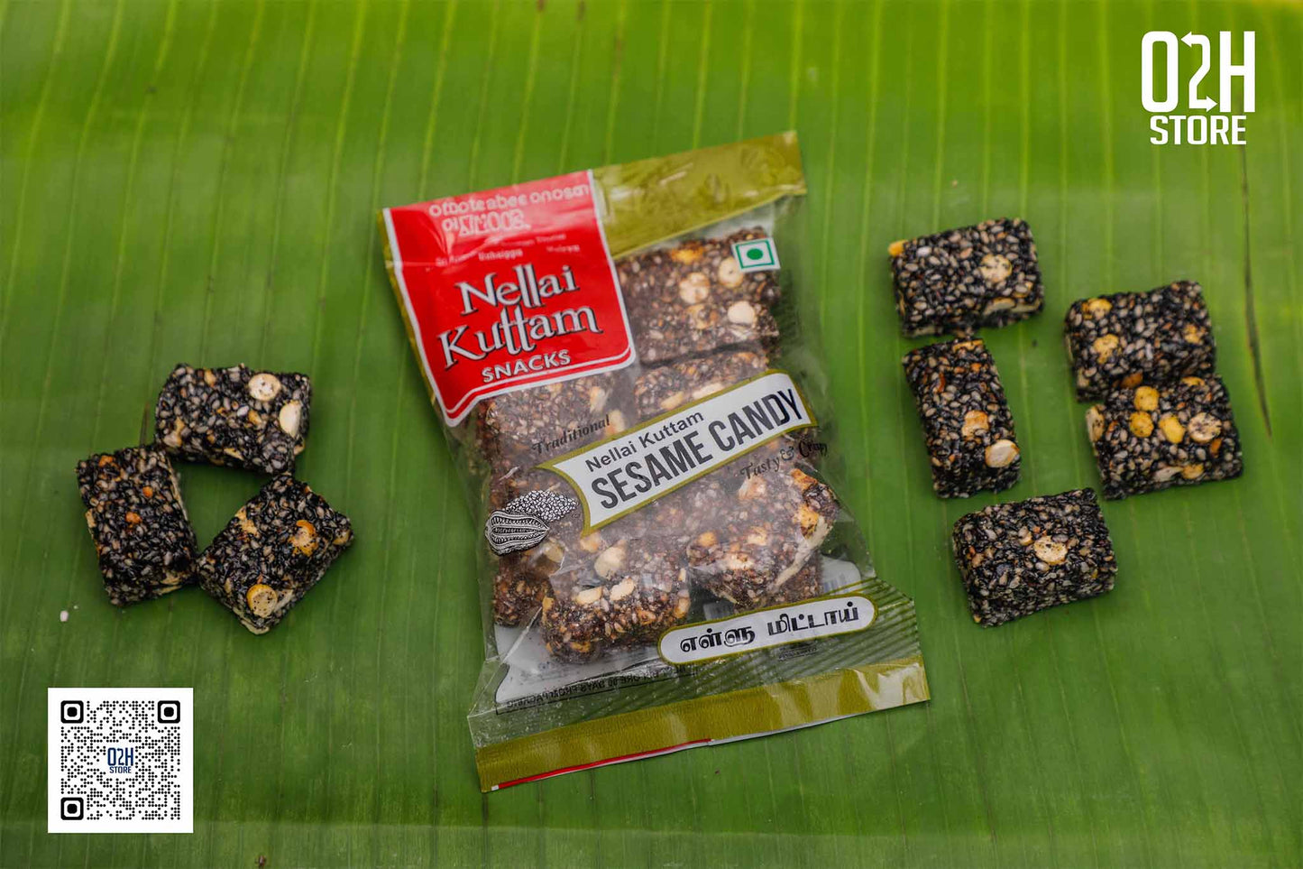 Black Sesame Cut (கருப்பு எள்ளு கட்) - 80 Grams | Nellai Kuttam Snacks