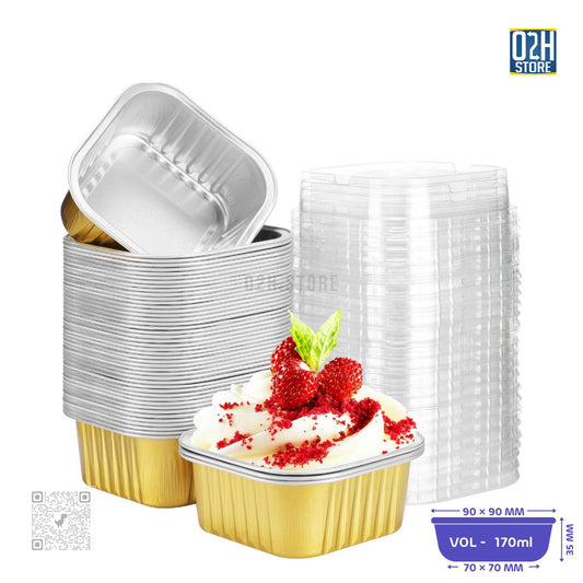 Square Gold Food Trays 170ml – Bulk of 2000