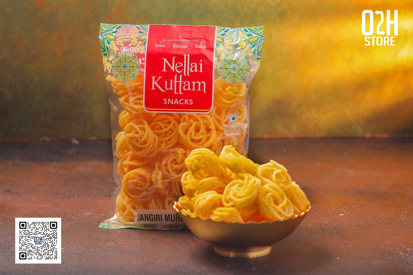 Jangiri Murukku Orange (ஜாங்கிரி முறுக்கு ஆரஞ்சு) - 150 Grams | Nellai Kuttam Snacks