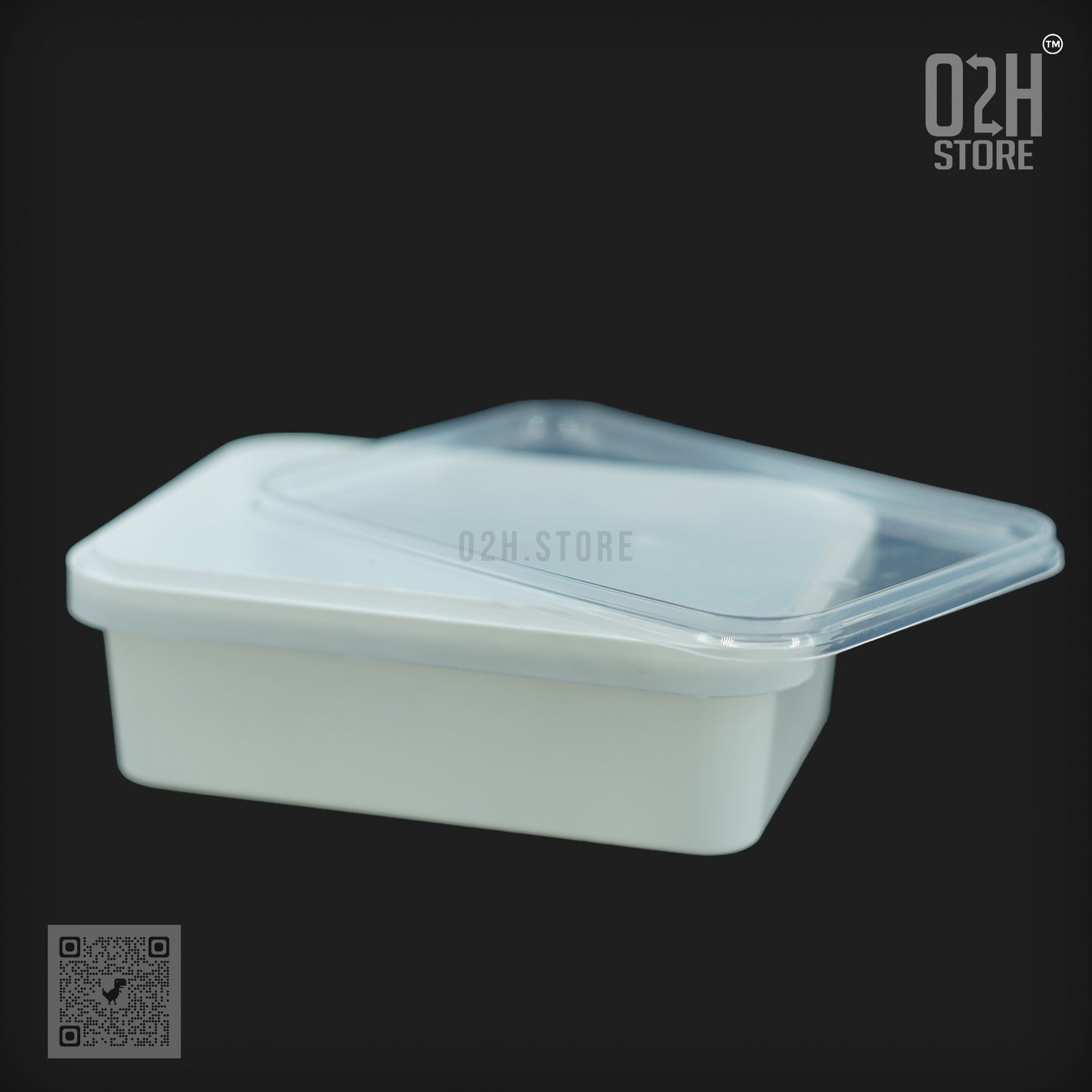 250 g white base with transperent lid