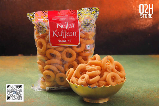 Ring Murukku Orange (ஸ்பிரில் முறுக்கு ஆரஞ்சு) - 150 Grams | Nellai Kuttam Snacks