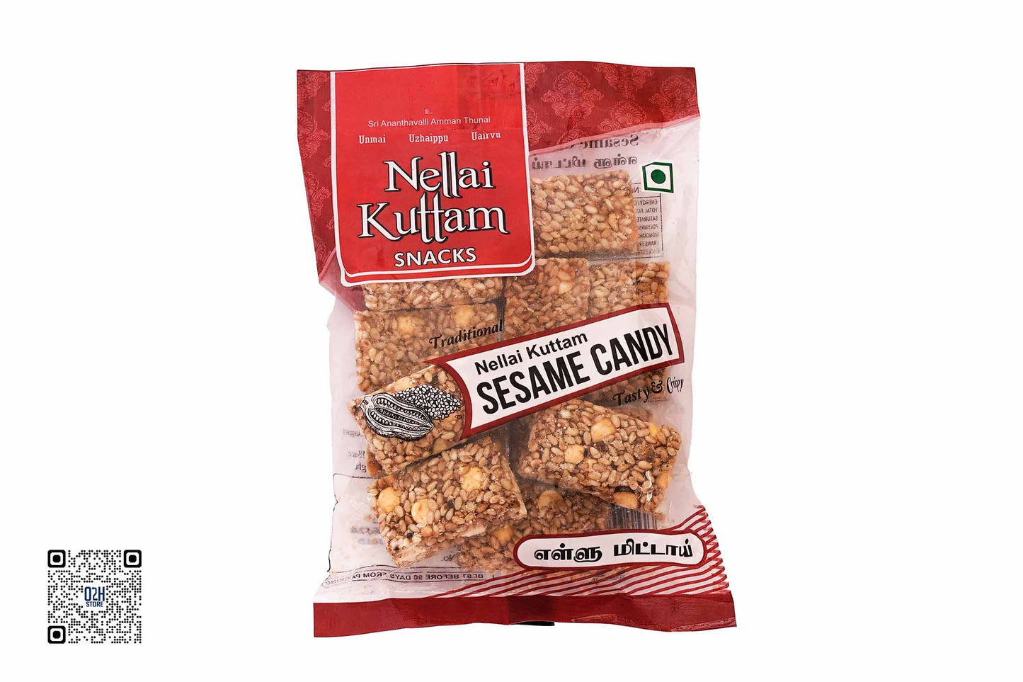 White Sesame Cut (வெள்ளை எள்ளு கட்) - 80 Grams | Nellai Kuttam Snacks