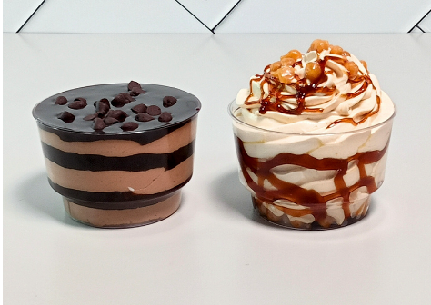 100ml Dessert Cup with Lid – Clear/Brown