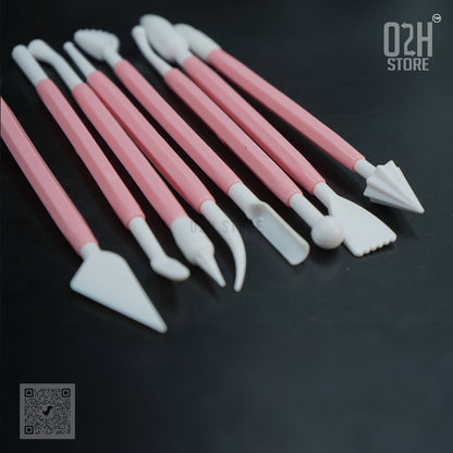 8-Piece Fondant Tools Set – Plastic Decor Kit