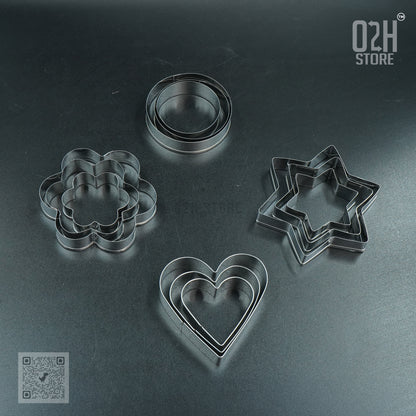 Steel Cookie Cutters – Round, Heart, Star, Flower