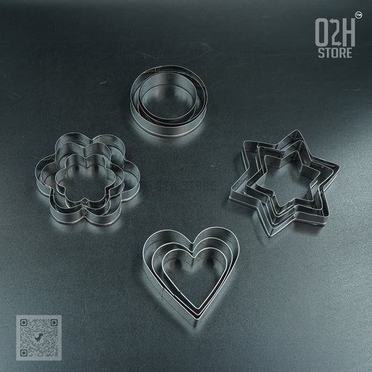 Steel Cookie Cutters – Round, Heart, Star, Flower