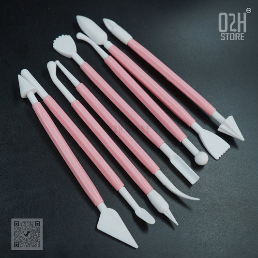 8-Piece Fondant Tools Set – Plastic Decor Kit