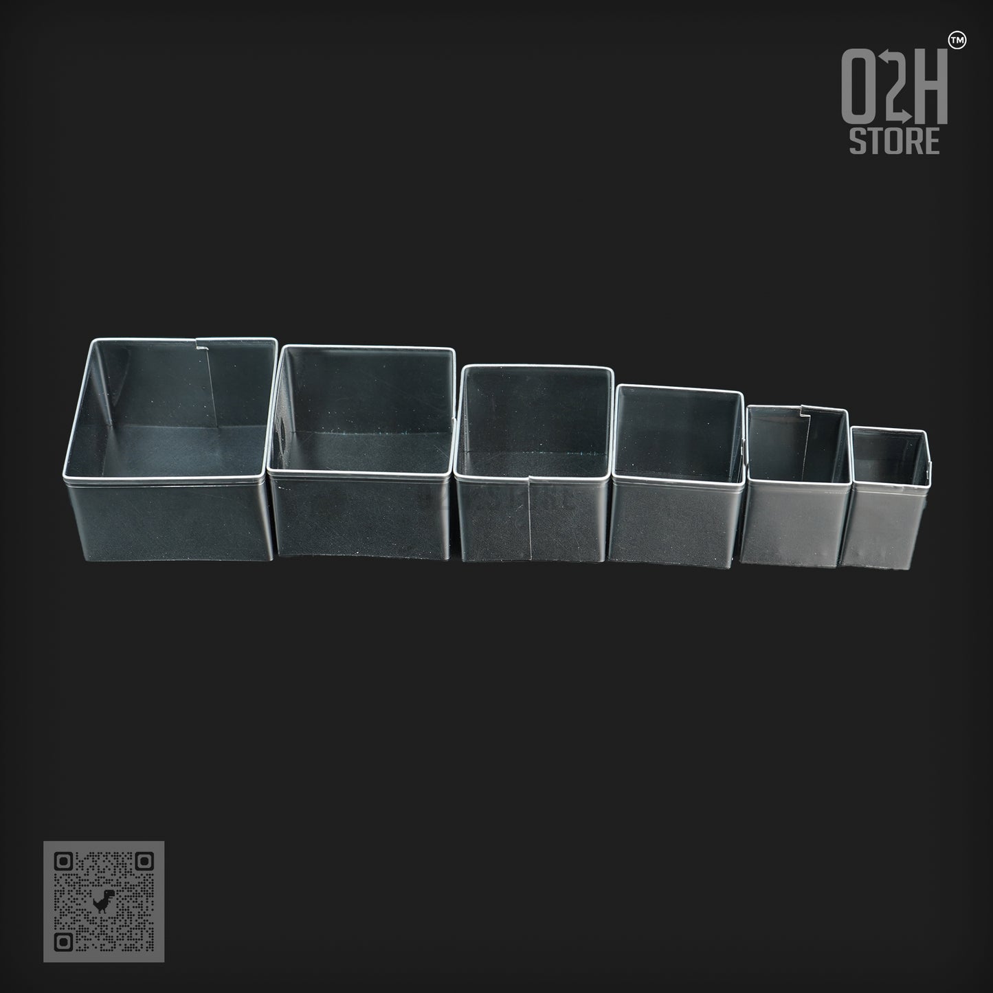 Square Cookie Cutter Set – 6 Steel Pieces
