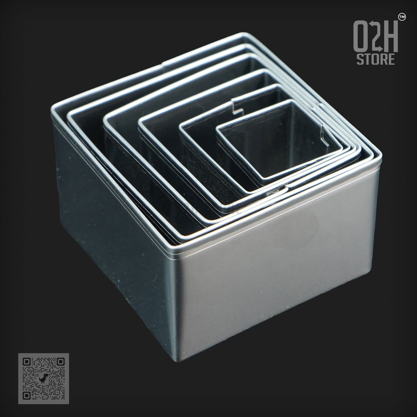 Square Cookie Cutter Set – 6 Steel Pieces