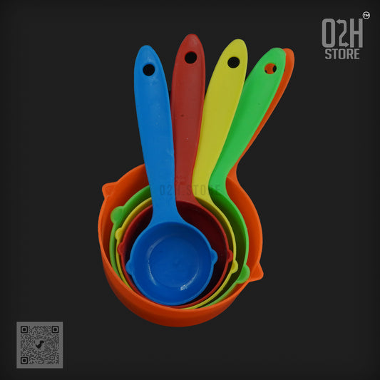 Set of 5 Plastic Measuring Cups – Multi-Color