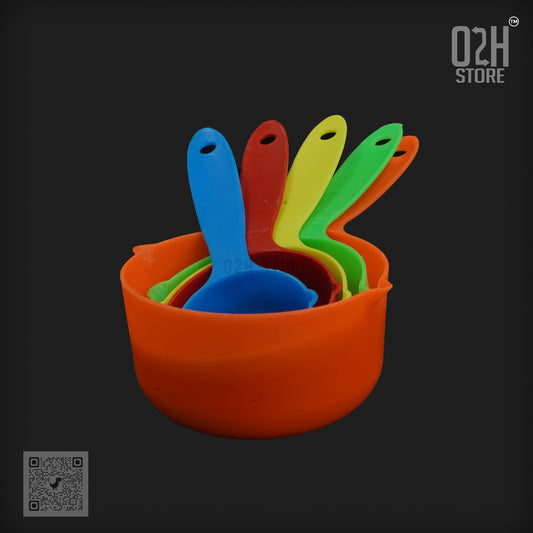 Set of 5 Plastic Measuring Cups – Multi-Color