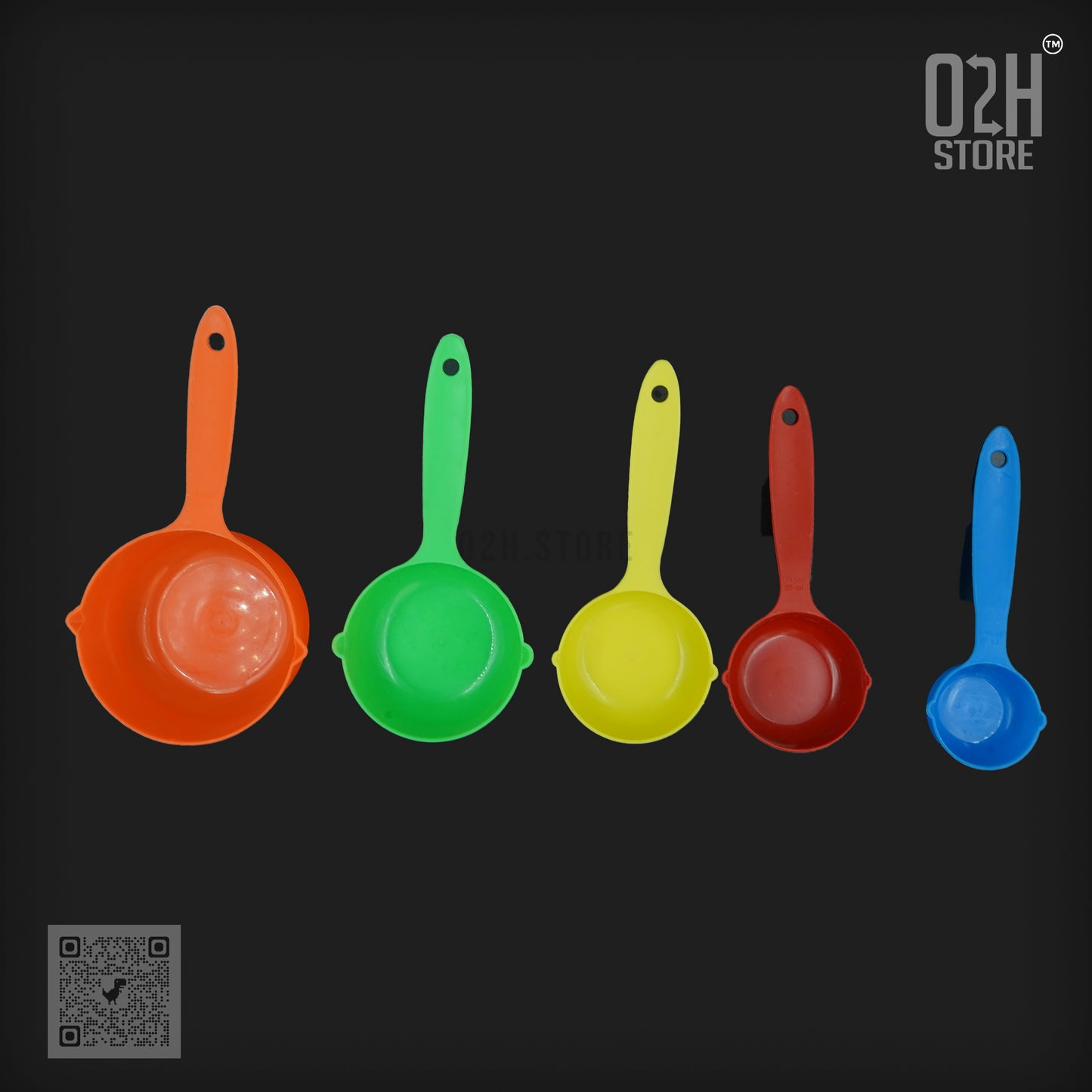 Set of 5 Plastic Measuring Cups – Multi-Color