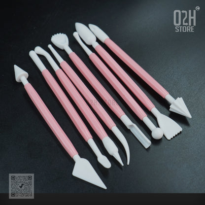 8-Piece Fondant Tools Set – Plastic Decor Kit