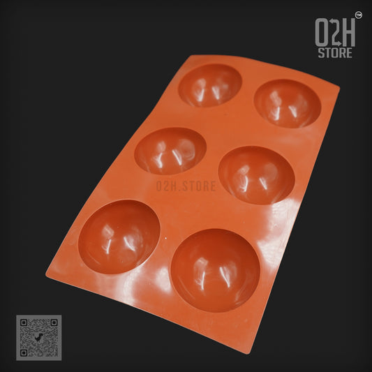 Silicone 6-Cavity Half Sphere Mold