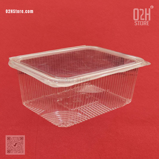 2000ml Transparent Hinged Box – Flat Design